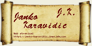 Janko Karavidić vizit kartica